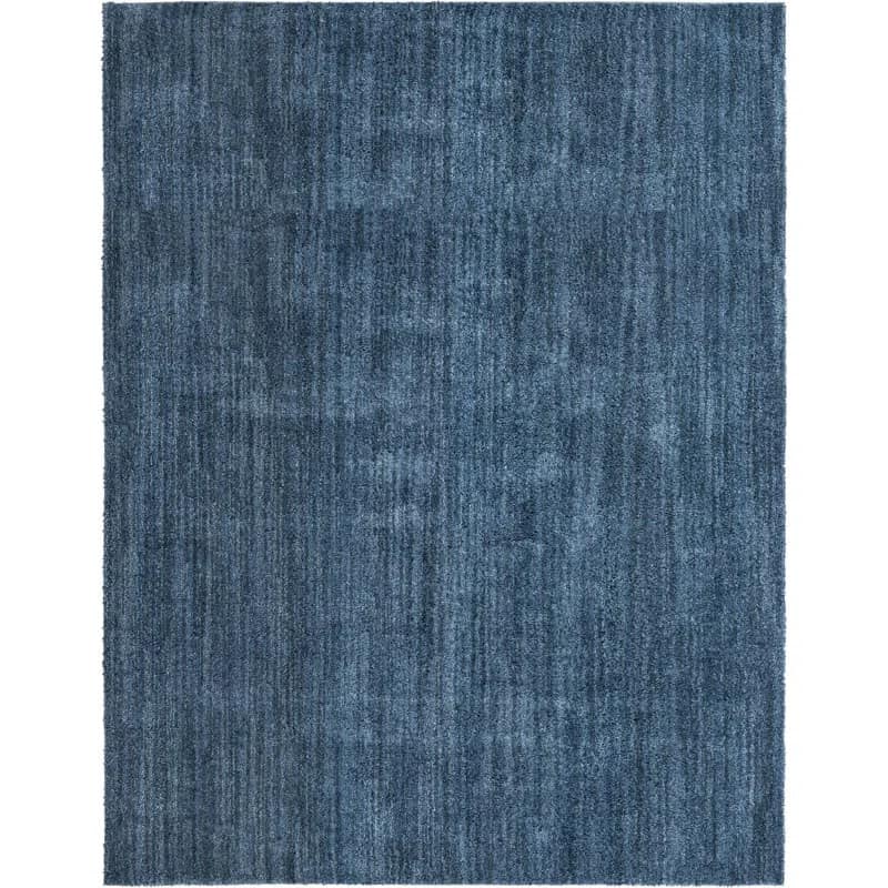 Solid Blue Shag Handmade Rug
