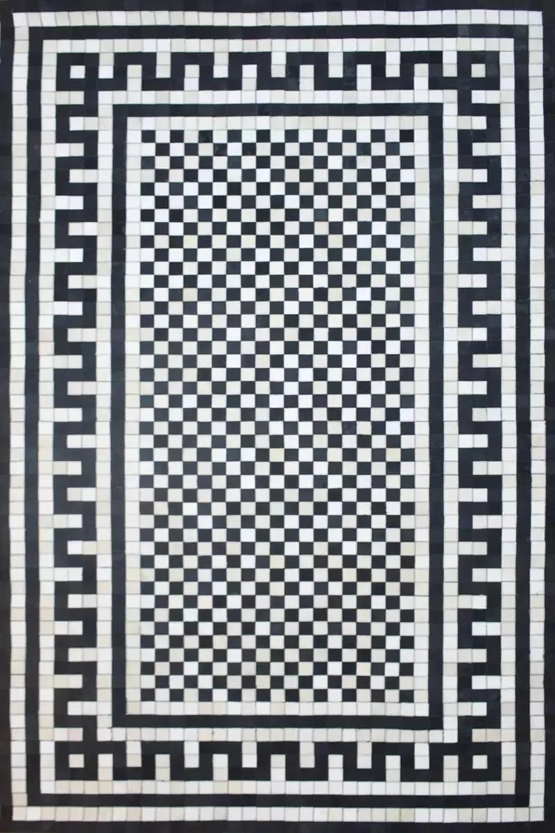 Harmony Natural Leather Handmade Rug For Living Room