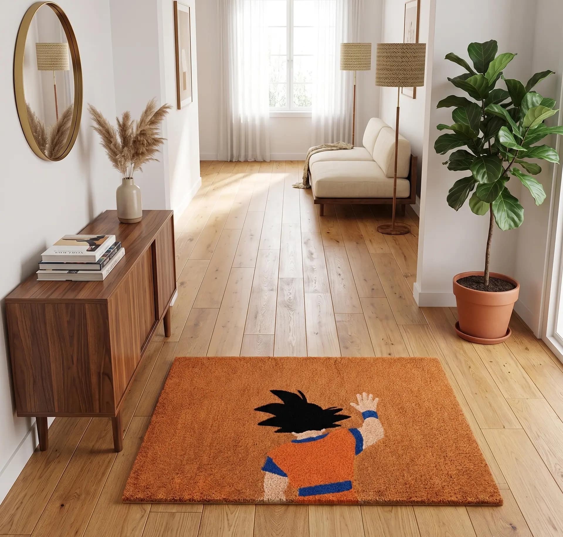 Hand-Tufted Goku Welcome Home Doormat – Dragon Ball Z Anime Entryway Rug