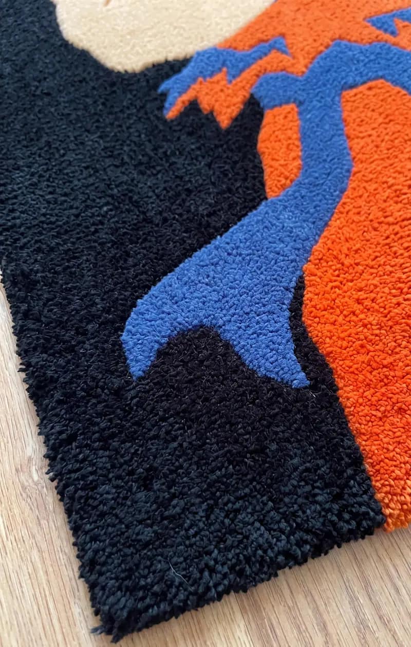 Hand-Tufted Ultra Instinct Goku Rug – Black Background Dragon Ball Super Anime Area Rug