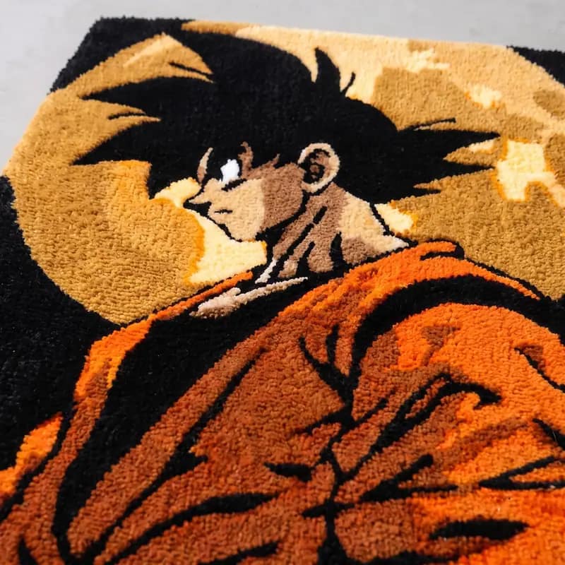 Hand-Tufted Goku Full Moon Rug – Aesthetic Dragon Ball Z Anime Area Rug
