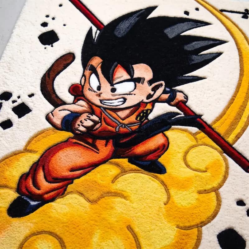 Custom Kid Goku Flying Nimbus Tufted Rug | Retro Dragon Ball Room Decor & Gaming Setup Floor Mat
