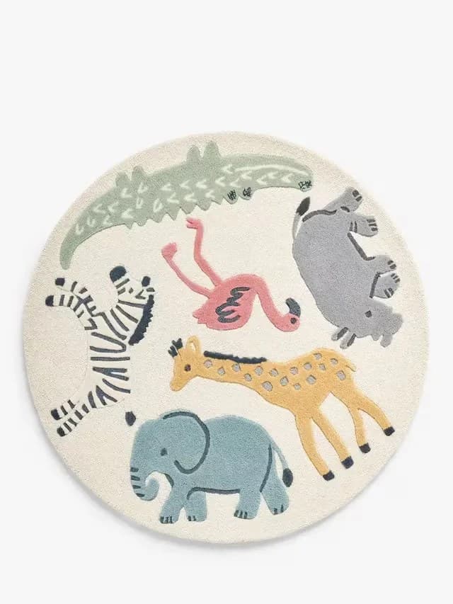 Jungle Joy Kids Colorful Round Handmade Rug