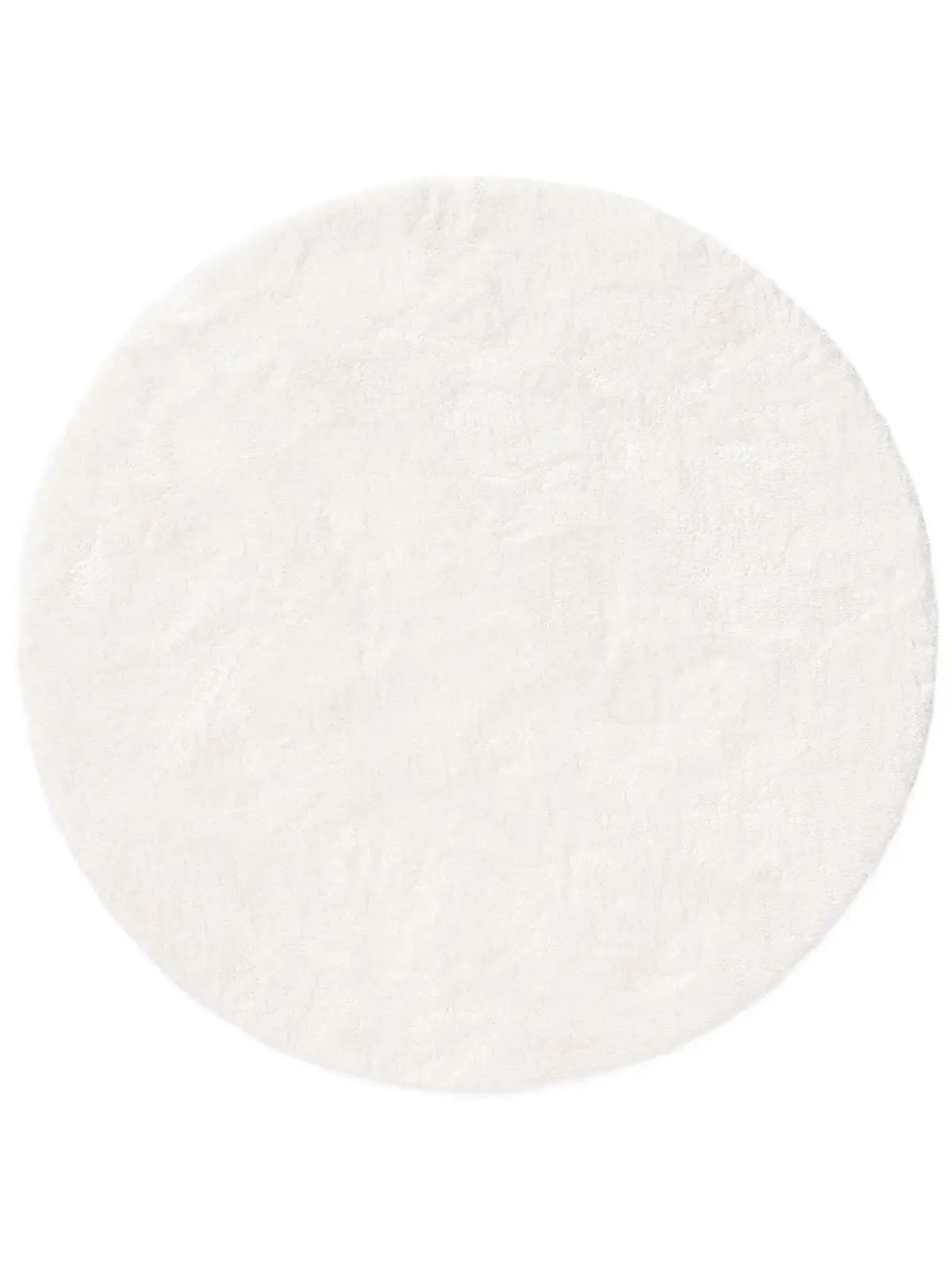 White Aura Solid Shag Rug