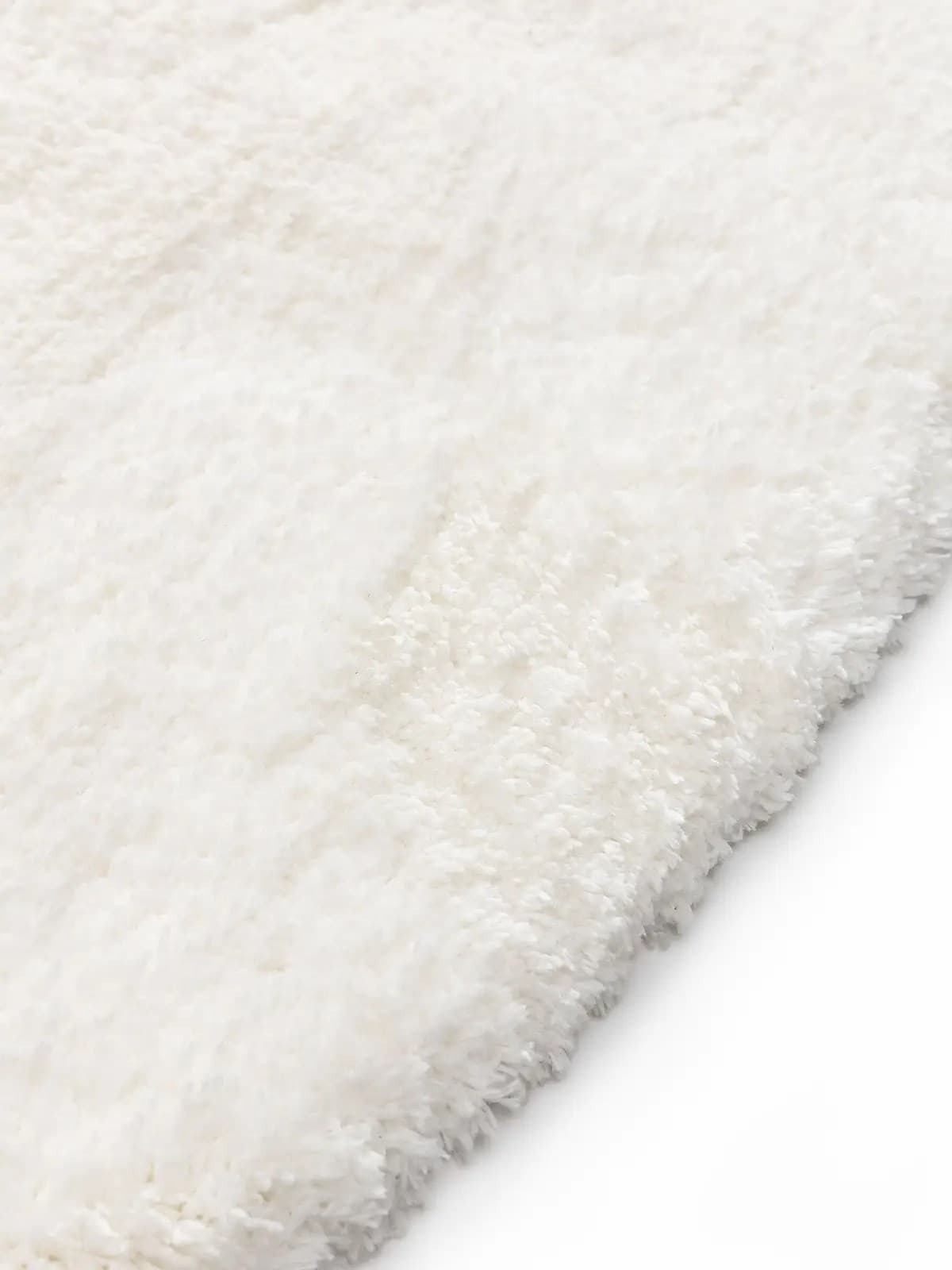 White Aura Solid Shag Rug
