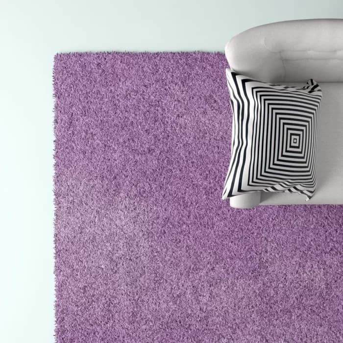 Mystic Solid Purple Shag Handmade Rug