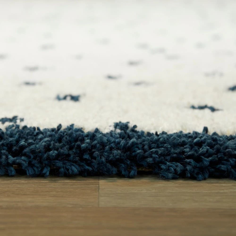 DotFusion White Solid Shaggy Rug