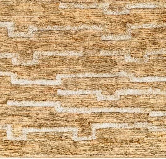 Abstract Lines Natural Jute Handmade Rug