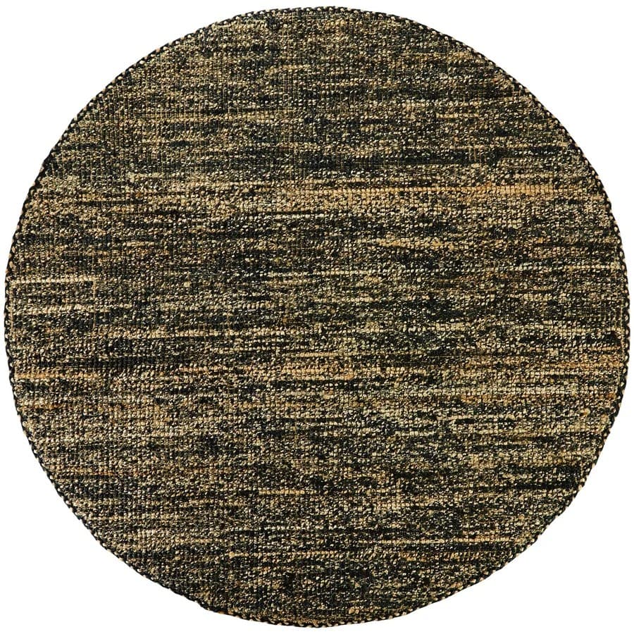 Earthy Black Jute Handwoven Rug For Living Room, Bedroom