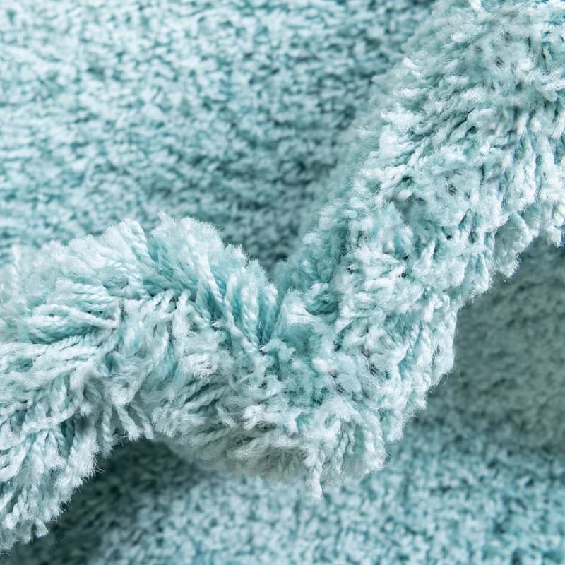 Ocean Blue Round Shag Rug