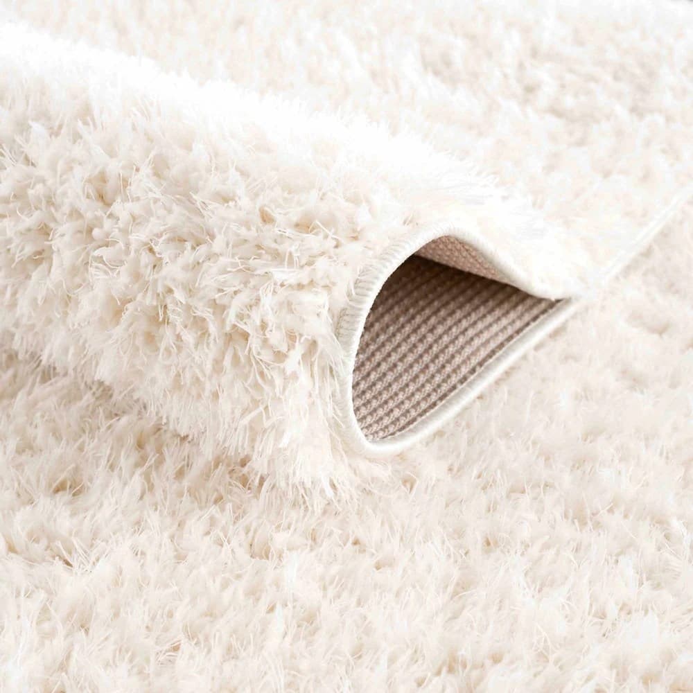 Luxe Cream Shag Handmade Rug