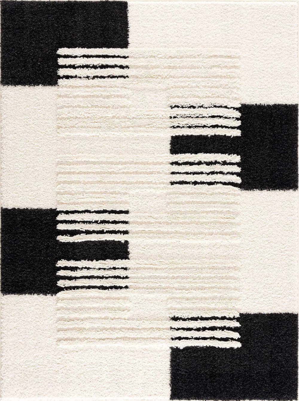 Abstract Stripes Handmade Shag Rug