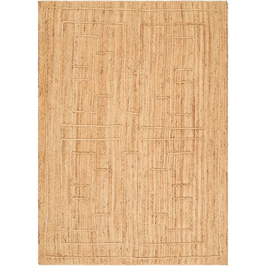 Modern Geometry Jute Area Rug For Living Room, Bedroom