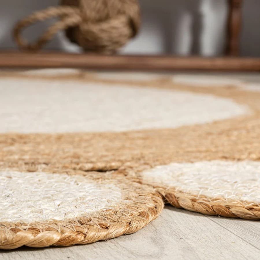 Noir Jute Round Handmade Rug for Living Room