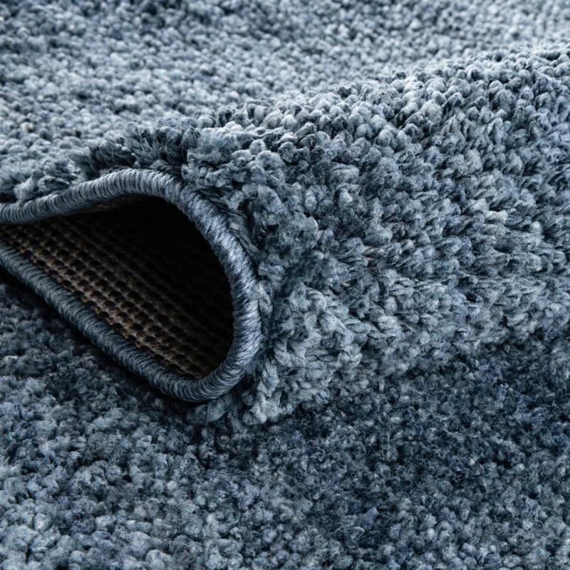 Solid Blue Shag Handmade Rug