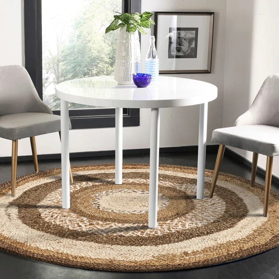 Multi Concentric Natural Handwoven Jute Round Rug