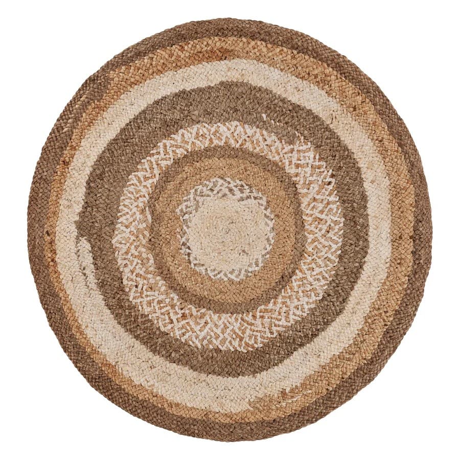 Multi Concentric Natural Handwoven Jute Round Rug