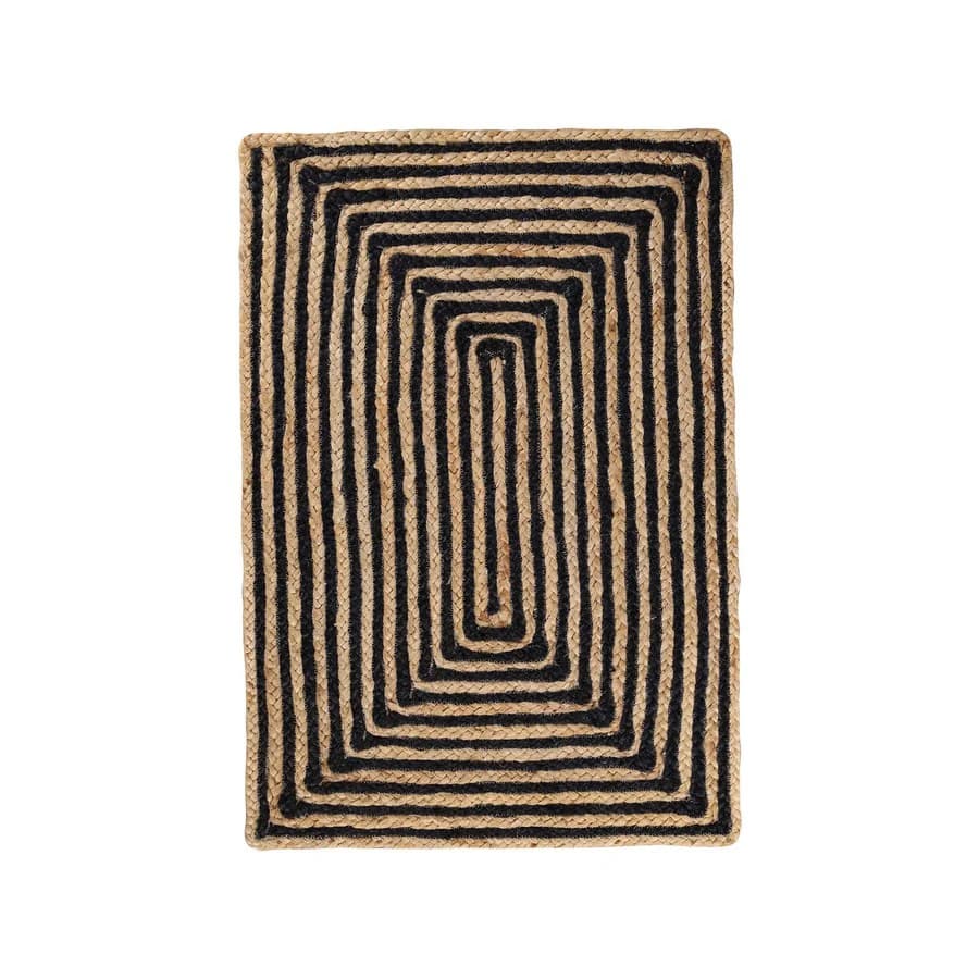 Geometric Striped HandBraided Jute Indoor, Outdoor Rug