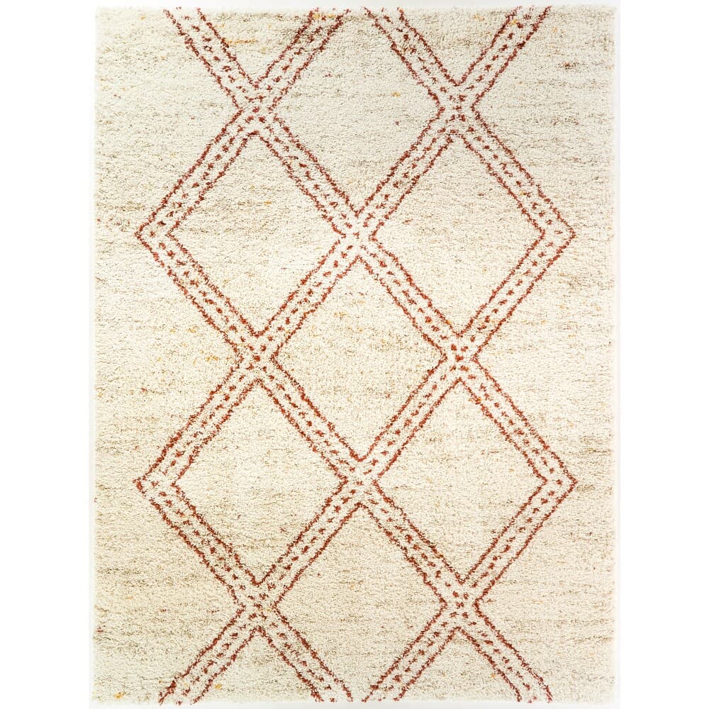 Sierra Cream Solid Shag Area Rug