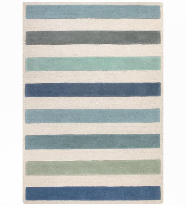 Playful Stripes Kids Handmade Colorful Rug For Palyroom