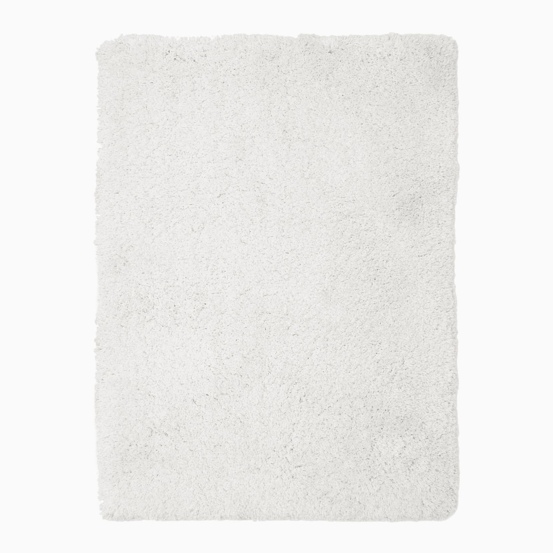 Handmade Solid White Shag Rug
