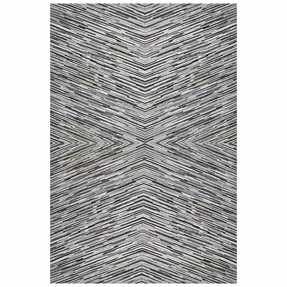 Streamline Leather Handmade Rug For Living Room, Bedroom