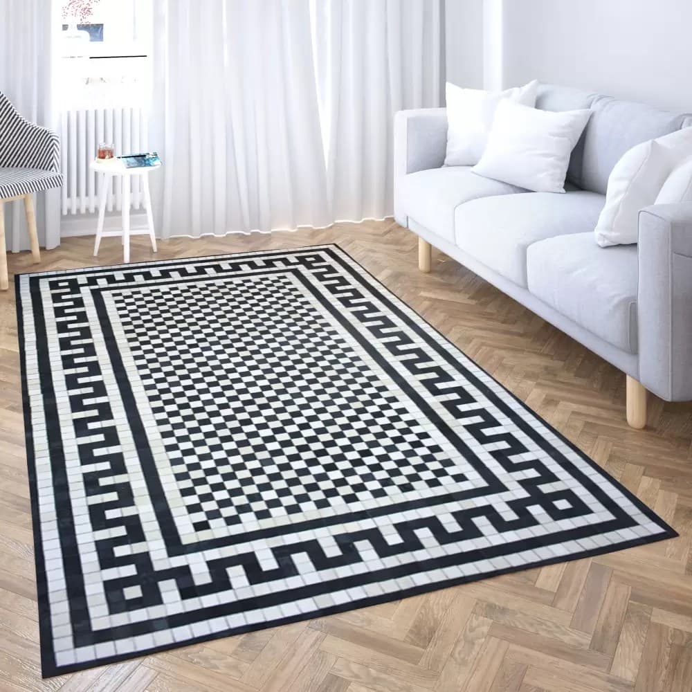 Harmony Natural Leather Handmade Rug For Living Room