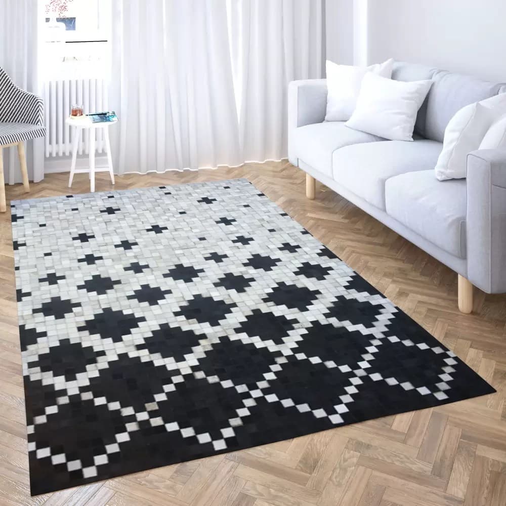 Luxora Handmade Leather Living Room Rug