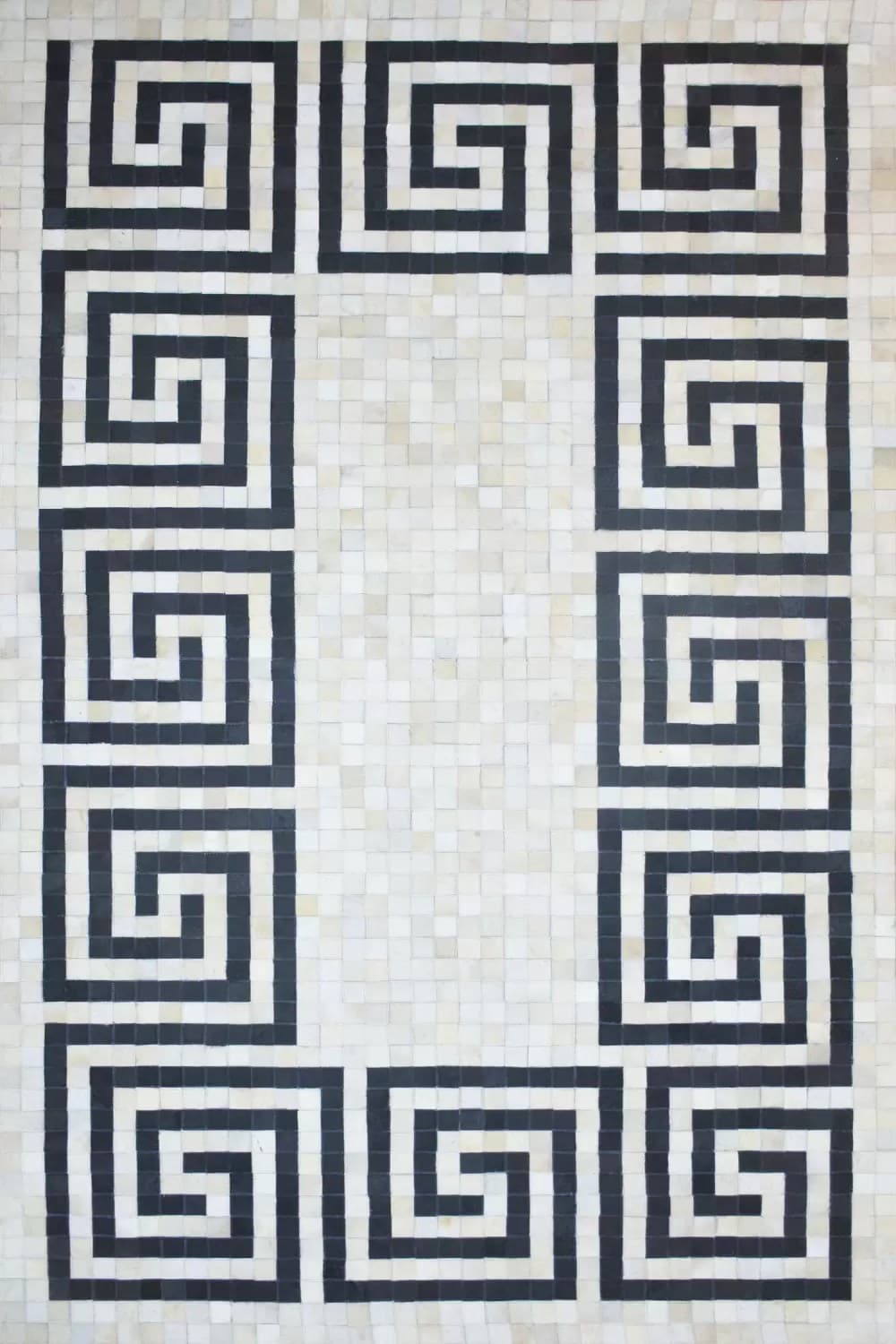 Handmade Natural Eternal Spiral Leather Rug