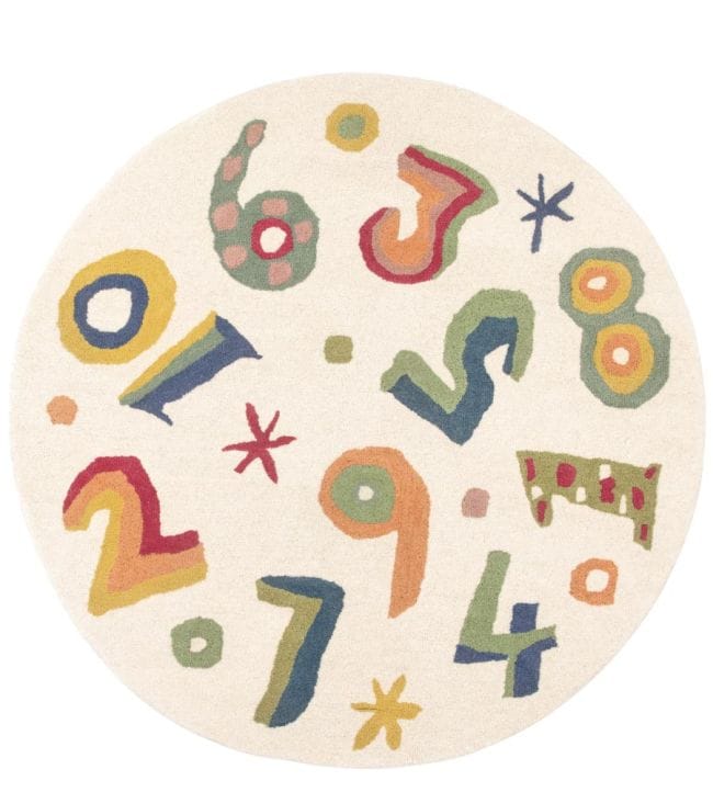 Digit Doodle Learn and Play Kids Round Handmade Rug