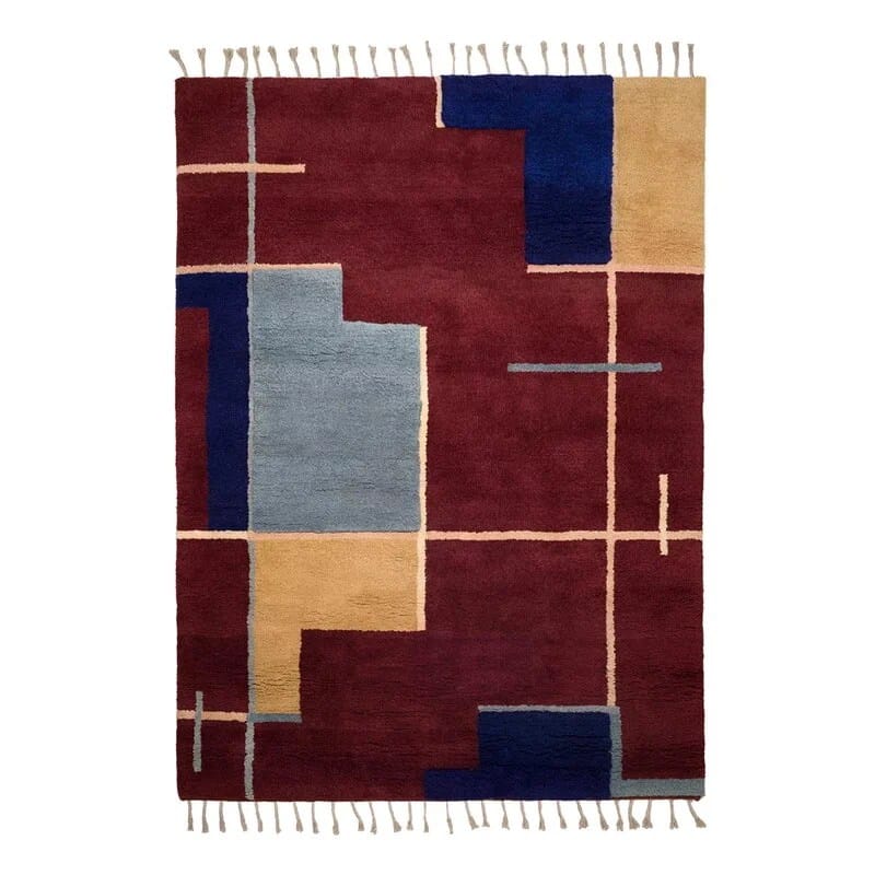 Abstract Rust Bliss Handmade Shag Rug