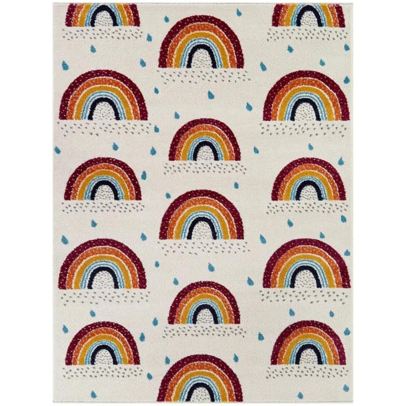 Rainbow Kids Colorful Handmade Rug For Playroom, Nursery