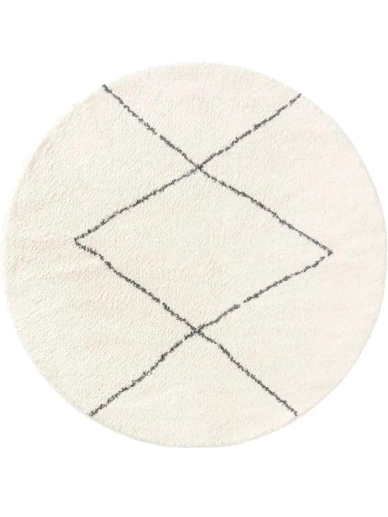 Cream Horizon Solid Shag Rug
