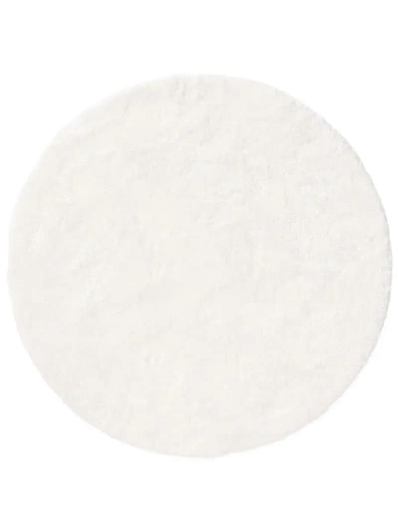 White Aura Solid Shag Rug
