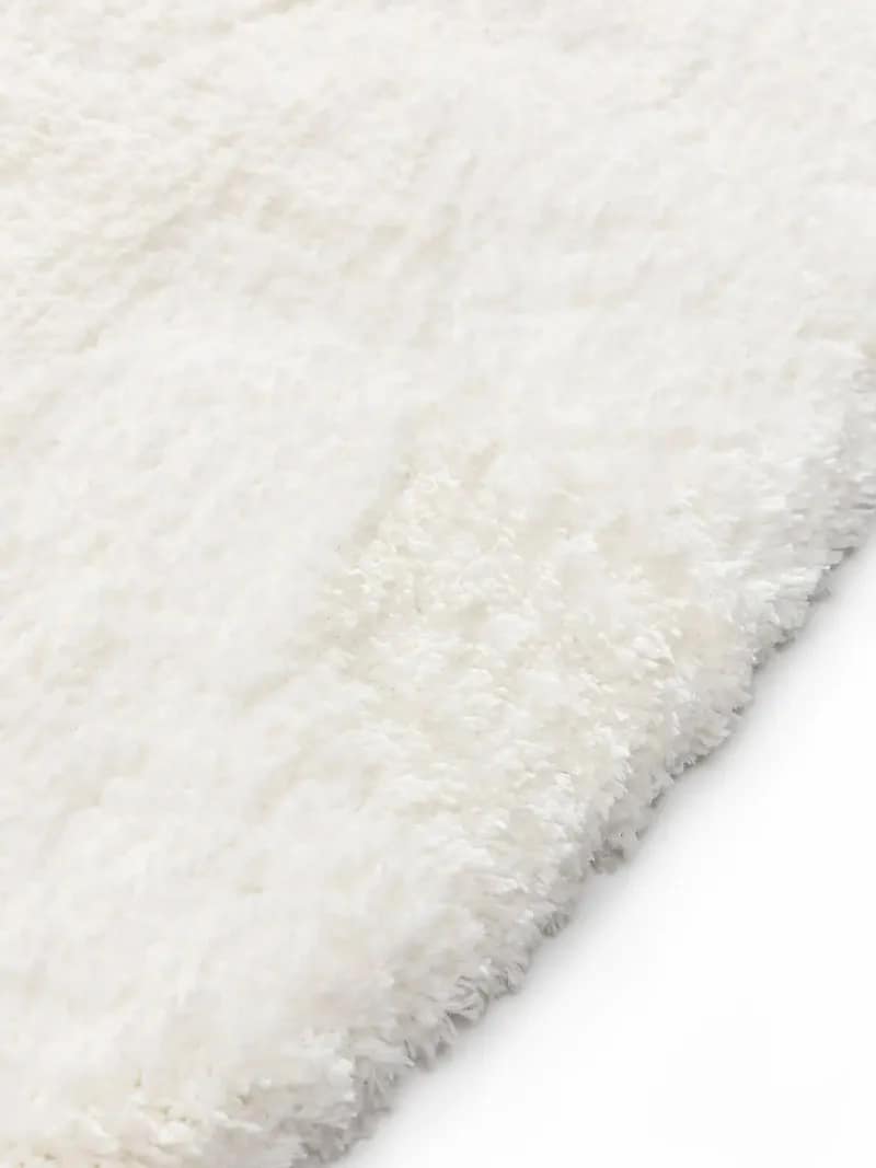 White Aura Solid Shag Rug