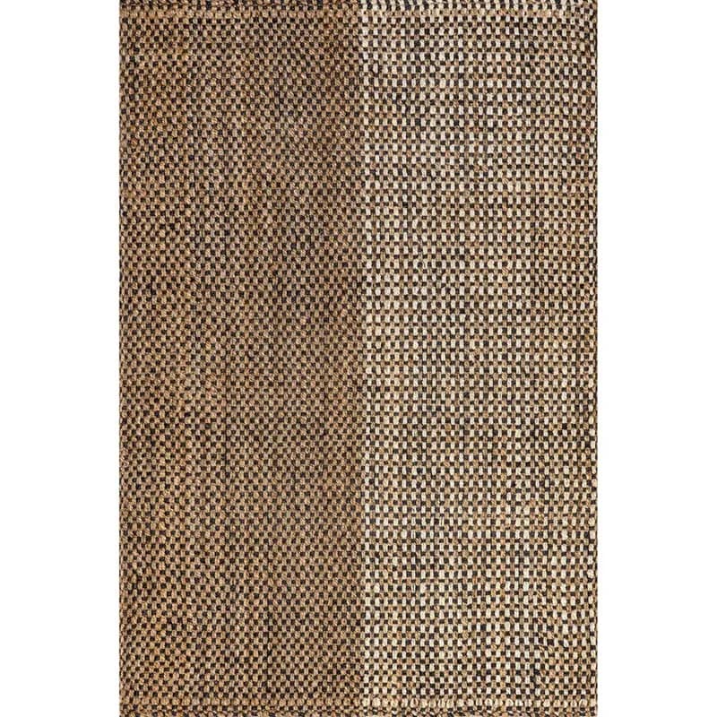 Earthy Two-Toned Natural Handmade Jute Rug For Living Room