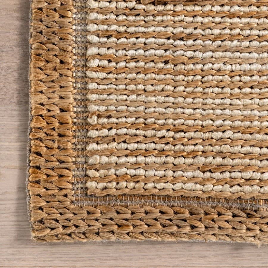 Borderline Handmade Natural Jute Rugs For Living Room