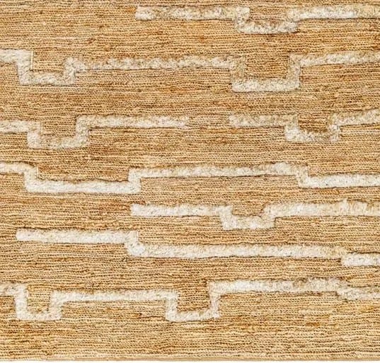 Abstract Lines Natural Jute Handmade Rug