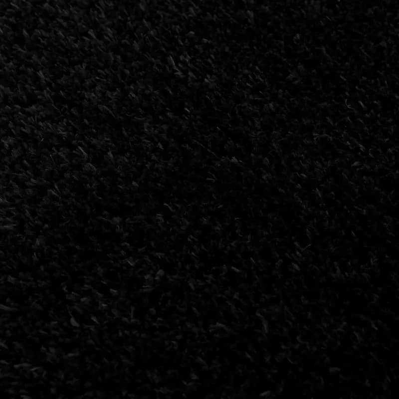 Jet Black Solid Shag Rug