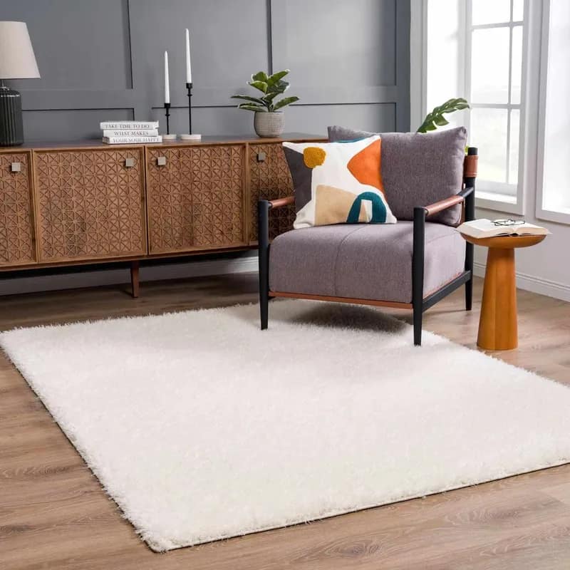 Luxe Cream Shag Handmade Rug