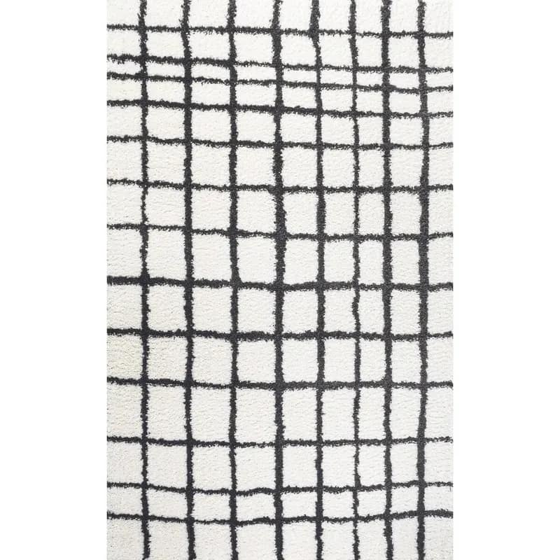Carmor Grid Shag Handmade Rug