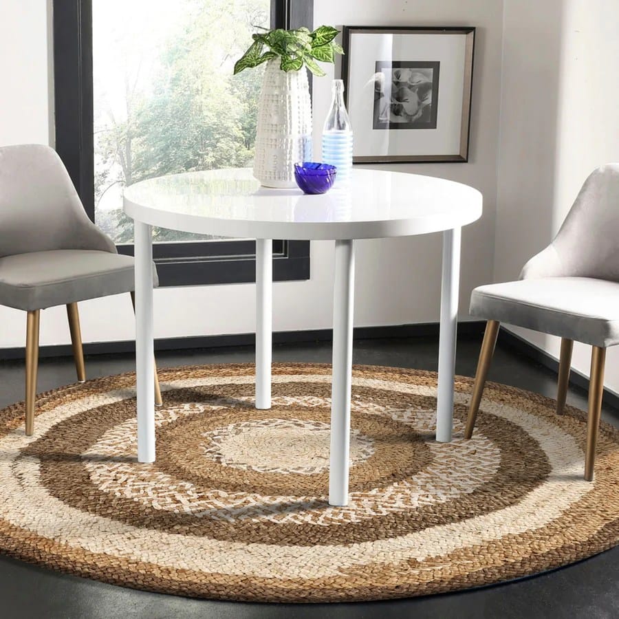 Multi Concentric Natural Handwoven Jute Round Rug