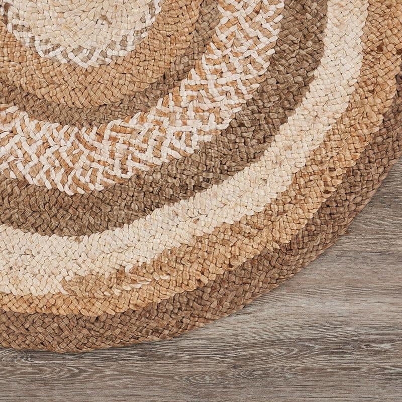 Multi Concentric Natural Handwoven Jute Round Rug
