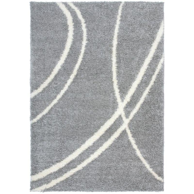 Canyon Stripes Grey Solid Shag Rug