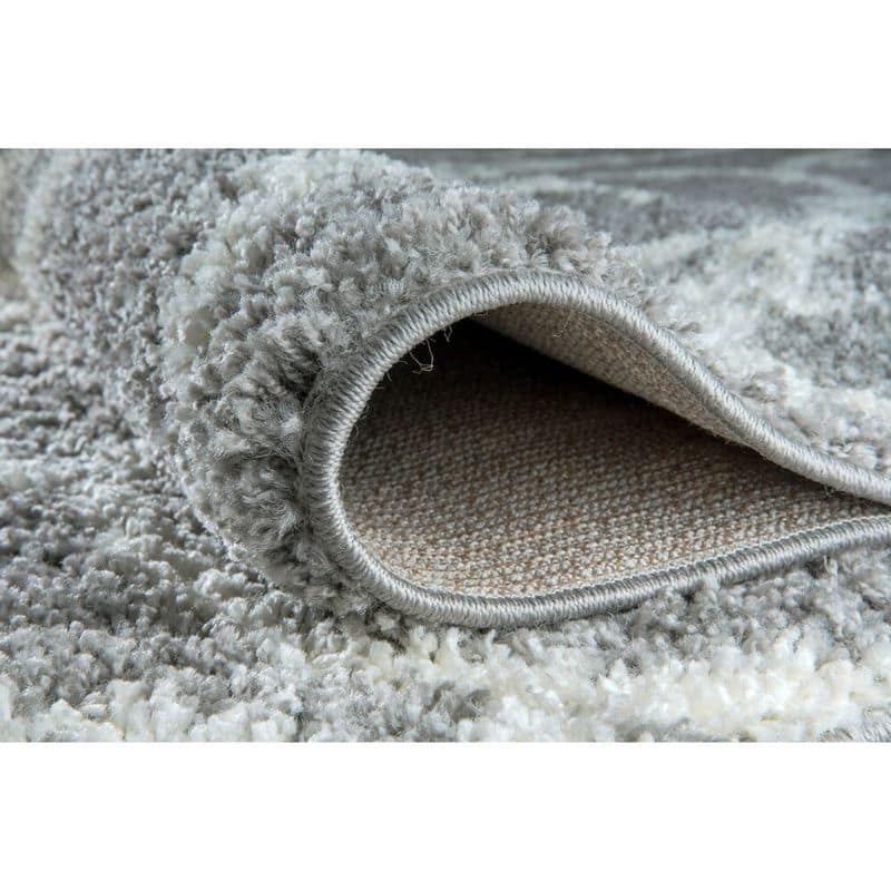 Canyon Stripes Grey Solid Shag Rug