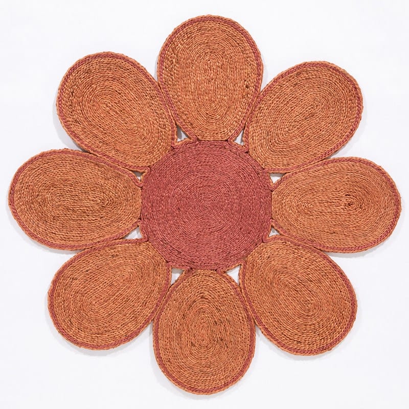 Blossure Jute Round Handmade Rug For Living Room