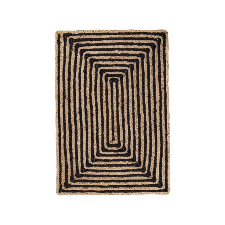 Geometric Striped HandBraided Jute Indoor, Outdoor Rug