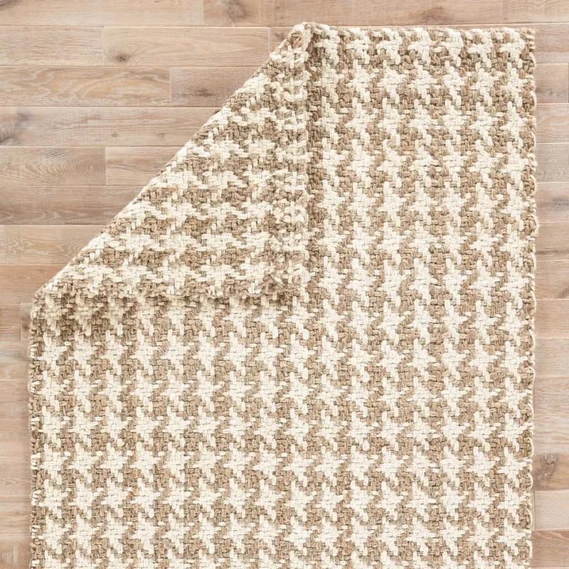 Natural Jute Handwoven Checkered Box Area Rug