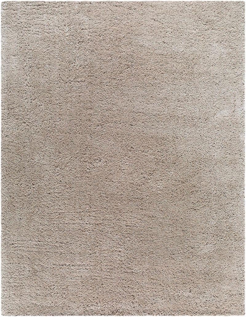 Handmade Solid Beige Shag Rug