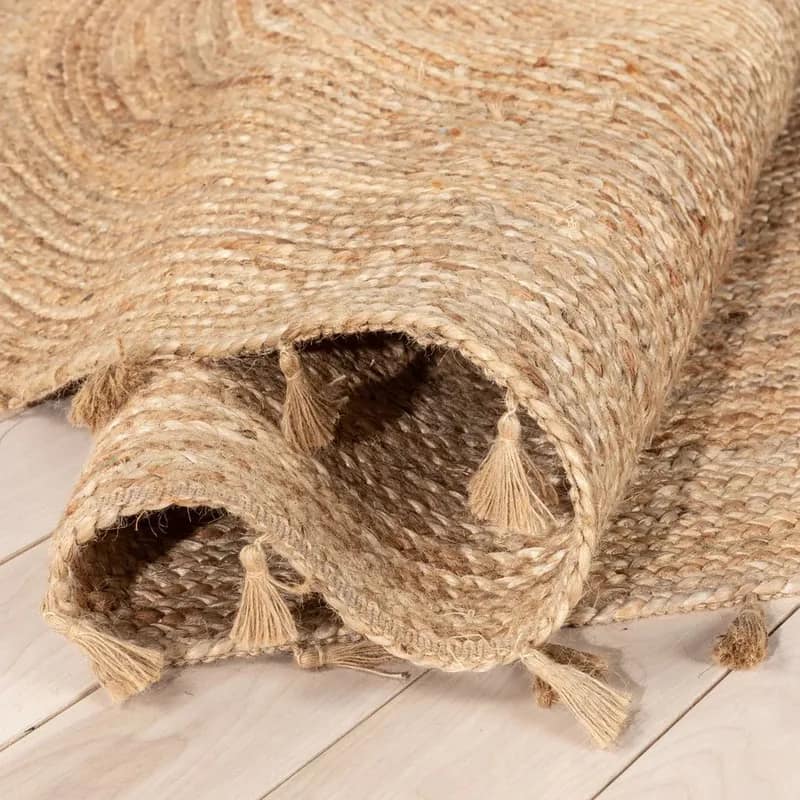Boho Radiance Handmade Natural Jute Round Rug